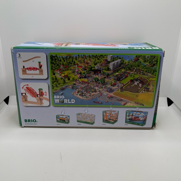 BRIO 33357 Lifting Bridge Wooden Railway Drawbridge Sweden Vintage 1995 - Picture 10 of 11